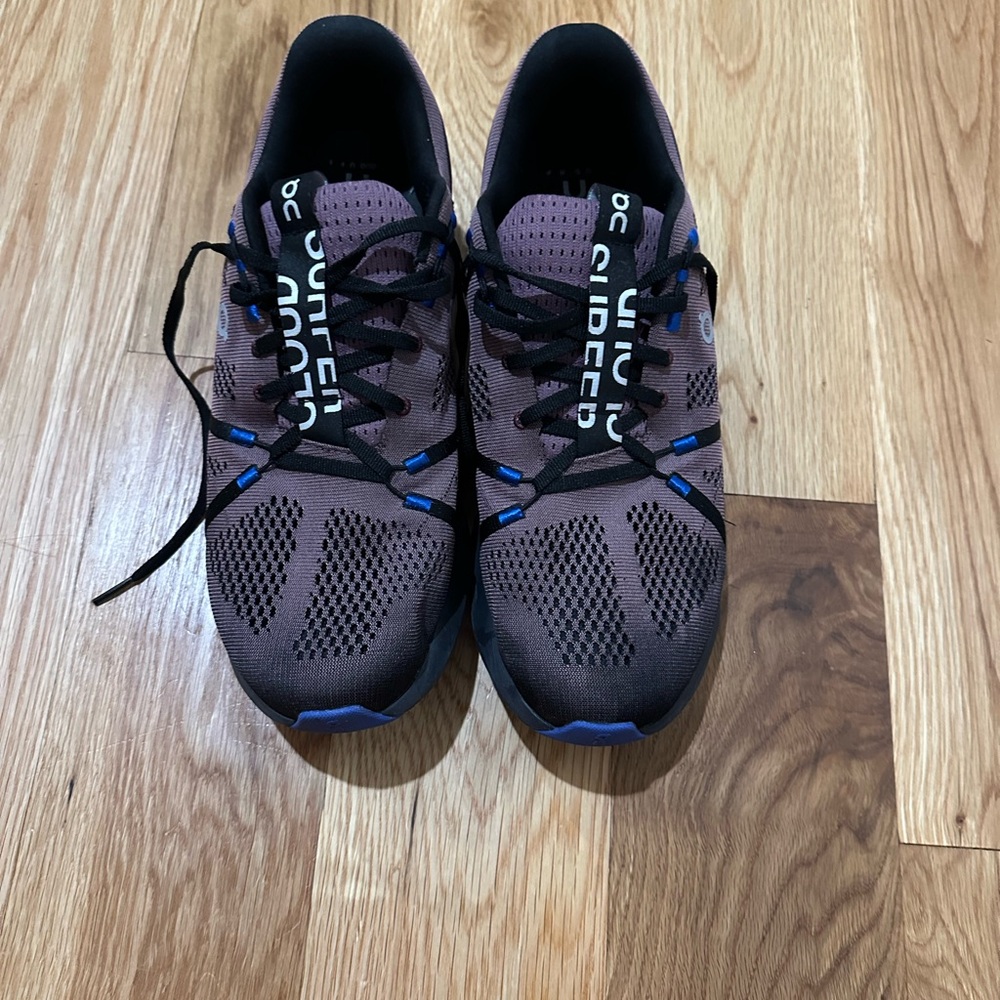 ON Cloud Surfer Running Shoes - Black and Blue/Purple